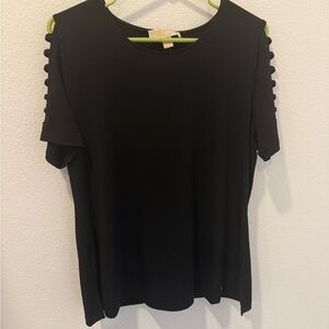 Michael Kors Black Cut Out Short Sleeve Tee